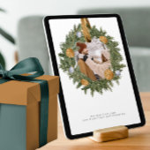 クリスマス素朴リース写真パーソナライズされた シーズンカード