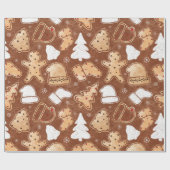 クリスマス素朴伝統的のジンジャーブレッド喜び。 ラッピングペーパー (フラット)