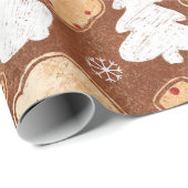 クリスマス素朴伝統的のジンジャーブレッド喜び。 ラッピングペーパー (ロールコーナー)