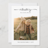 クリスマス素朴恵みモダン家族の写真 シーズンカード (正面)