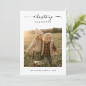 クリスマス素朴恵みモダン家族の写真 シーズンカード (スタンド正面)