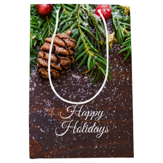 クリスマス素朴抱き枕 ミディアムペーパーバッグ (正面)