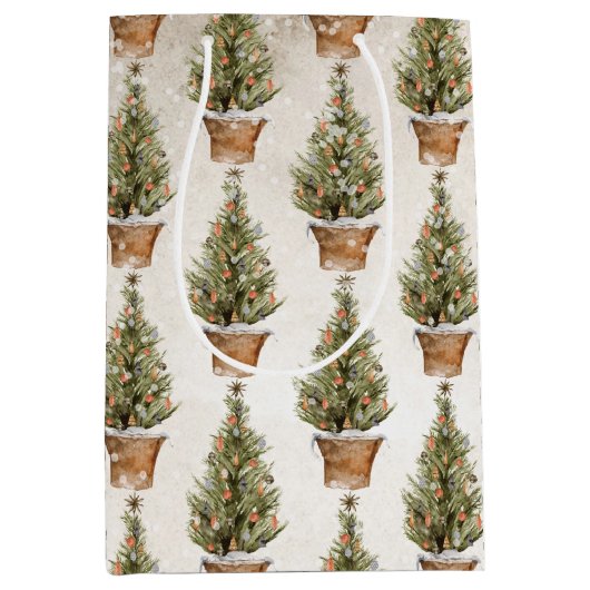 クリスマス素朴抱き枕 ミディアムペーパーバッグ (正面)