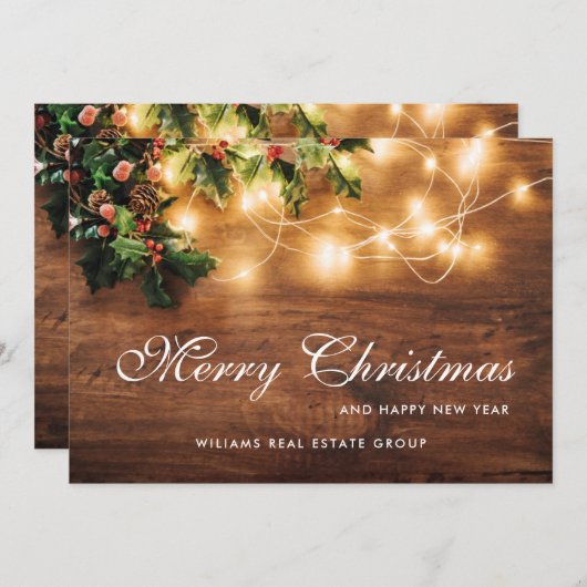 クリスマス素朴挨拶企業の会 シーズンカード (正面/裏面)