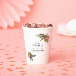クリスマス素朴植物学ブライダルシャワー 紙コップ