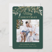 クリスマス素朴植物学 | 2枚の写真と金ゴールド シーズンカード (正面)