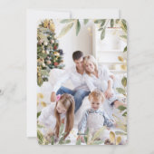 クリスマス素朴植物学 | 2枚の写真と金ゴールド シーズンカード (裏面)