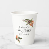 クリスマス素朴植物性の赤ちゃんシャワー 紙コップ (正面)