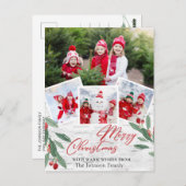 クリスマス素朴樺の木バークフォトホリデーグリーティング ポストカード (正面/裏面)