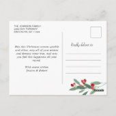 クリスマス素朴樺の木バークフォトホリデーグリーティング ポストカード (裏面)