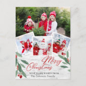 クリスマス素朴樺の木バークフォトホリデーグリーティング ポストカード (正面)