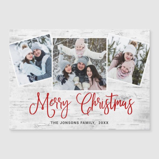 クリスマス素朴樺の木樹皮3 PHOTO磁気カード (正面)