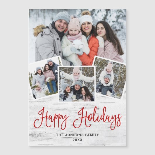 クリスマス素朴樺の木樹皮4 PHOTO磁気カード (正面)