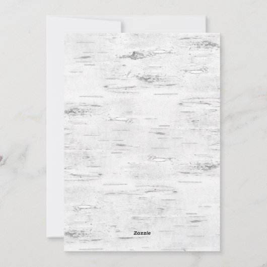 クリスマス素朴樺の木樹皮4 PHOTO Greeting シーズンカード (裏面)