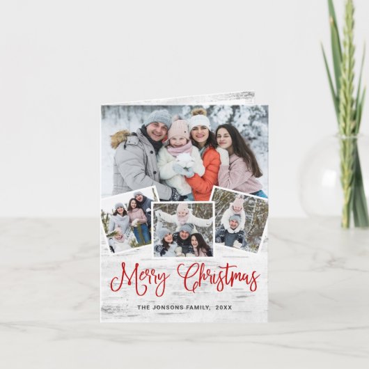 クリスマス素朴樺の木樹皮4 PHOTO Greeting シーズンカード (正面)