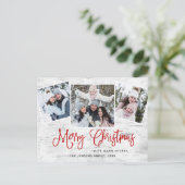 クリスマス素朴樺の木3 PHOTOグリーティングホリデー ポストカード (スタンド正面)