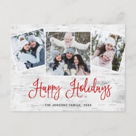 クリスマス素朴樺の木3 PHOTOグリーティングホリデー ポストカード