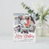 クリスマス素朴樺の木4フォトグリーティングホリデー ポストカード (スタンド正面)