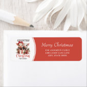 クリスマス素朴祝いの田舎者、かわいい豚を望む ラベル (インサイチュ)