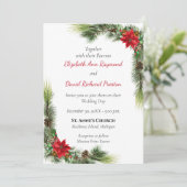 クリスマス素朴結婚式招待状 招待状 (スタンド正面)