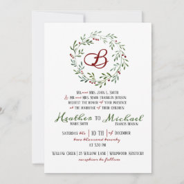 クリスマス素朴結婚式招待状 招待状