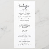 クリスマス素朴結婚式 プログラム (裏面)