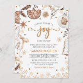 クリスマス素朴赤ちゃんシャワー 招待状 (正面/裏面)