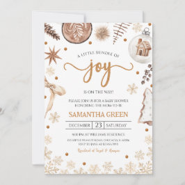 クリスマス素朴赤ちゃんシャワー 招待状