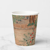 クリスマス素朴針葉樹パインウッド 紙コップ (裏面)