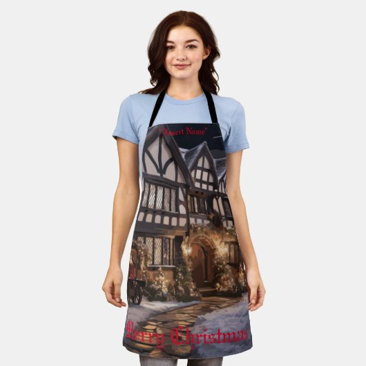 クリスマス素朴魔法 エプロン (着用した状態)