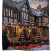 クリスマス素朴魔法 シャワーカーテン (正面)