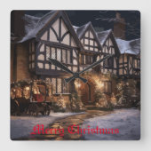 クリスマス素朴魔法 スクエア壁時計 (正面)
