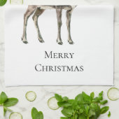 クリスマス素朴鹿 キッチンタオル (折り畳み)