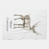 クリスマス素朴鹿 キッチンタオル (横)