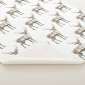 クリスマス素朴鹿 シェルパブランケット (3/4)