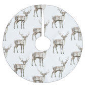 クリスマス素朴鹿 ブラッシュドポリエステルツリースカート (正面)