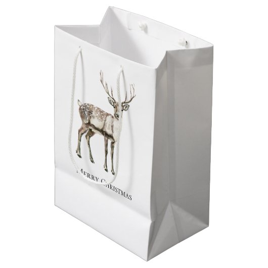 クリスマス素朴鹿 ミディアムペーパーバッグ (正面アングル)