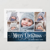 クリスマス素朴5 PHOTOグリーティングホリデー ポストカード (正面/裏面)