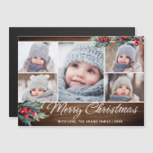 クリスマス素朴5 PHOTOグリーティング磁気カード (正面/裏面)