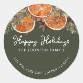 クリスマス素朴 ラウンドシール (正面)