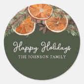 クリスマス素朴 ラウンドシール (正面)