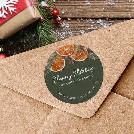 クリスマス素朴 ラウンドシール