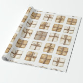 クリスマス素朴 ラッピングペーパー (アンロールド)