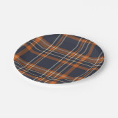 クリスマス素朴/冬季プレイド ペーパープレート (アングル)