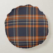 クリスマス素朴/冬季プレイド ラウンドクッション (裏面)