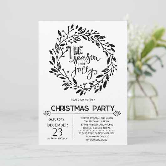 クリスマス素朴 招待状 (スタンド正面)