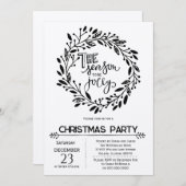 クリスマス素朴 招待状 (正面/裏面)