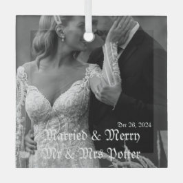 クリスマス結婚したのクメリーラス&ガラスオーナメント ガラスオーナメント