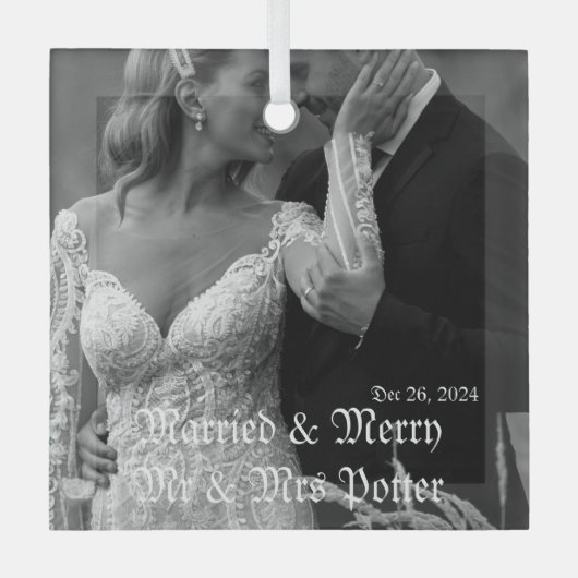 クリスマス結婚したのクメリーラス&ガラスオーナメント ガラスオーナメント (正面)