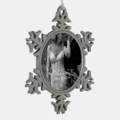 クリスマス結婚したのクメリーラス&ガラスオーナメント スノーフレークピューターオーナメント (左)